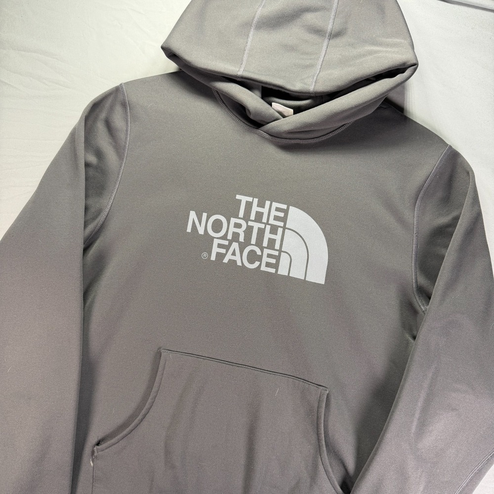 The North Face Hoodie Mens Medium Gray Pullover Sweatshirt Fleece Outdoors Y2K